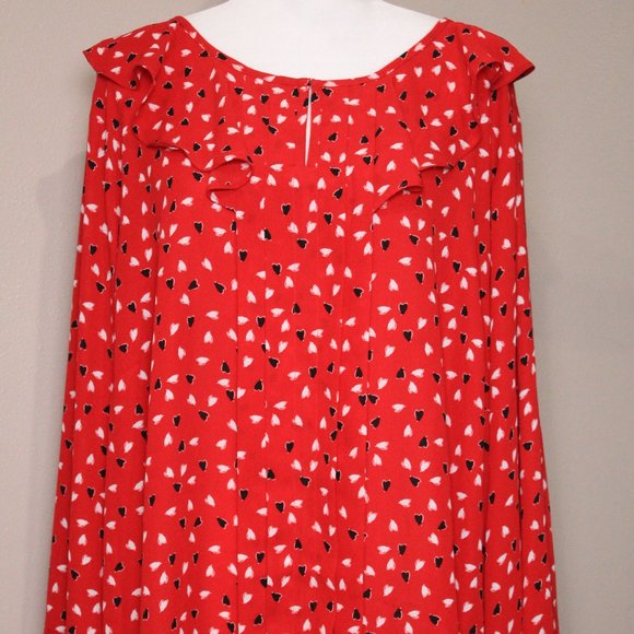 Liz Claiborne Women’s Popover Long Sleeve Tiny Hearts Print Size 3X - Picture 1 of 12